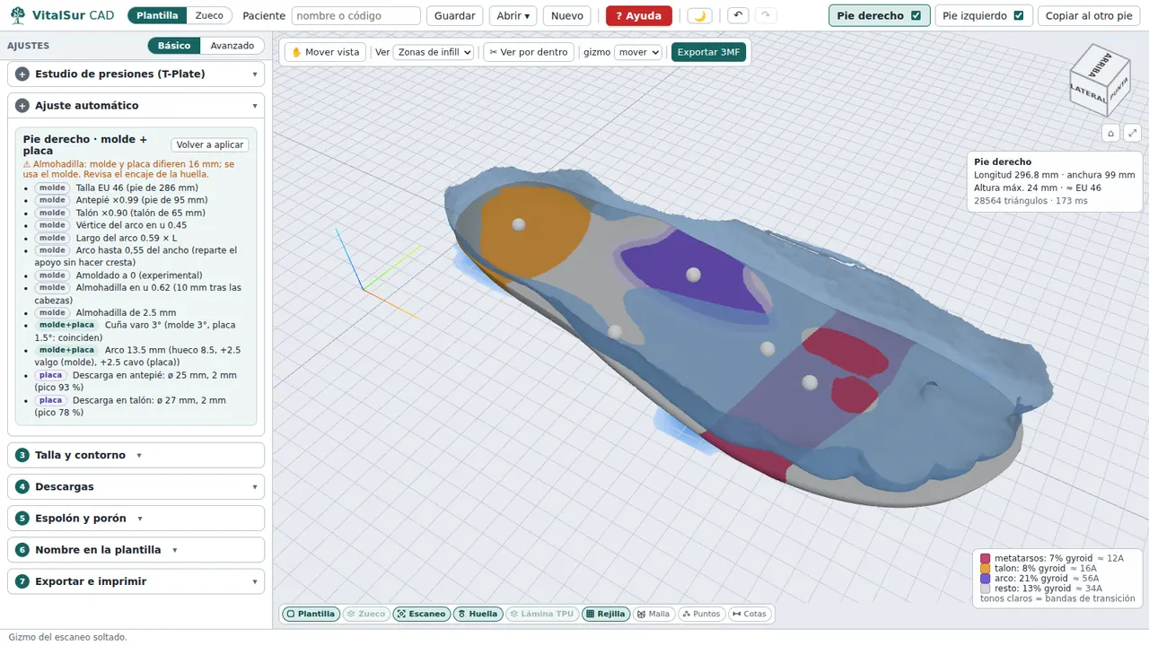 VitalSur CAD: Ajuste automático